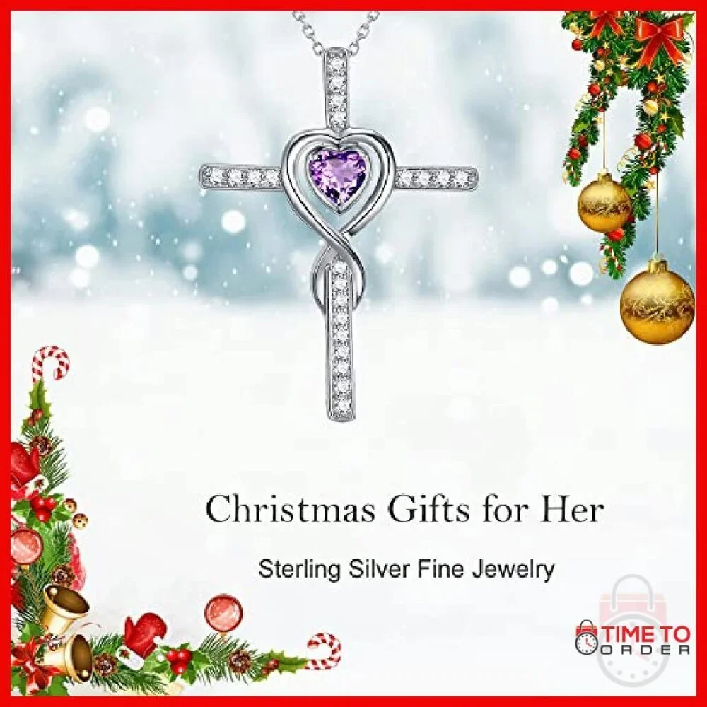 Sterling Silver Infinity Heart Pendant Necklace Adjustable Chain Gift